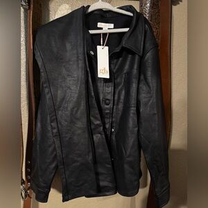 Gianni Bini Women's Black Leather Jacket